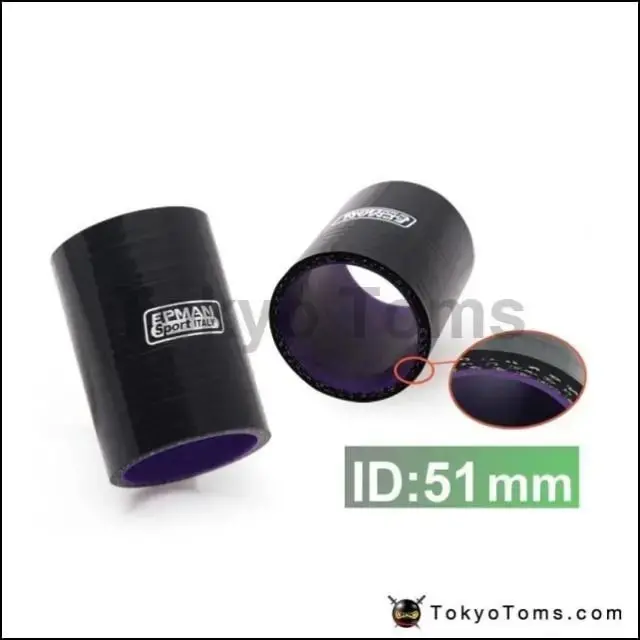 2" 51Mm 4-Ply Silicone Intercooler Turbo Intake Pipe Coupler Hose Car-Styling Black For Bmw E30 325I 318I M3 1