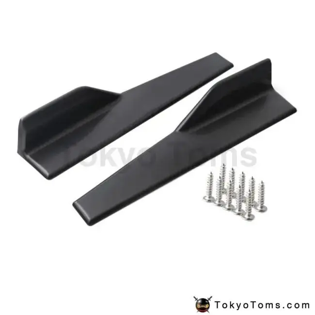2Pcs 85Cm Universal Black Carbon Fiber Side Skirt Rocker Splitters Winglet Wings Canard Diffuser 1