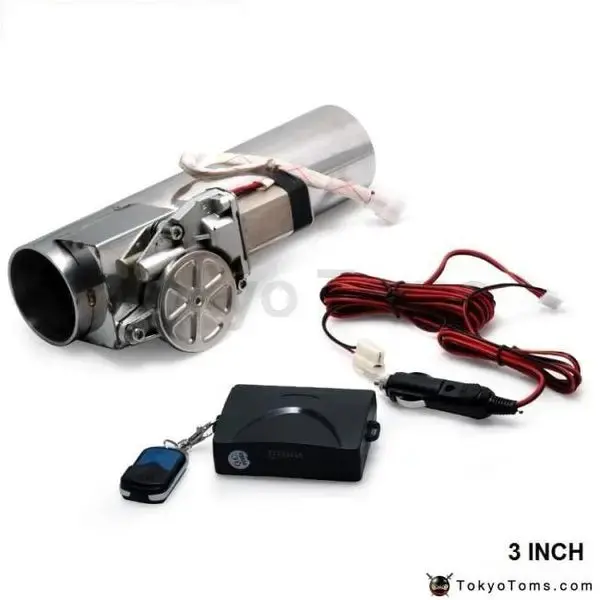 3.0" Electric I-Pipe Exhaust Downpipe Cutout E-Cut Out Valve System Kit+Remonte For Vw Passat Audi 1