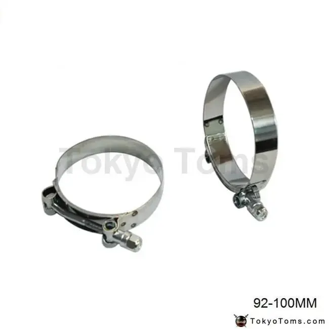 3.5" Inch (92Mm-100Mm) Silicone Turbo Hose Coupler T Bolt Super Clamp Kit 1