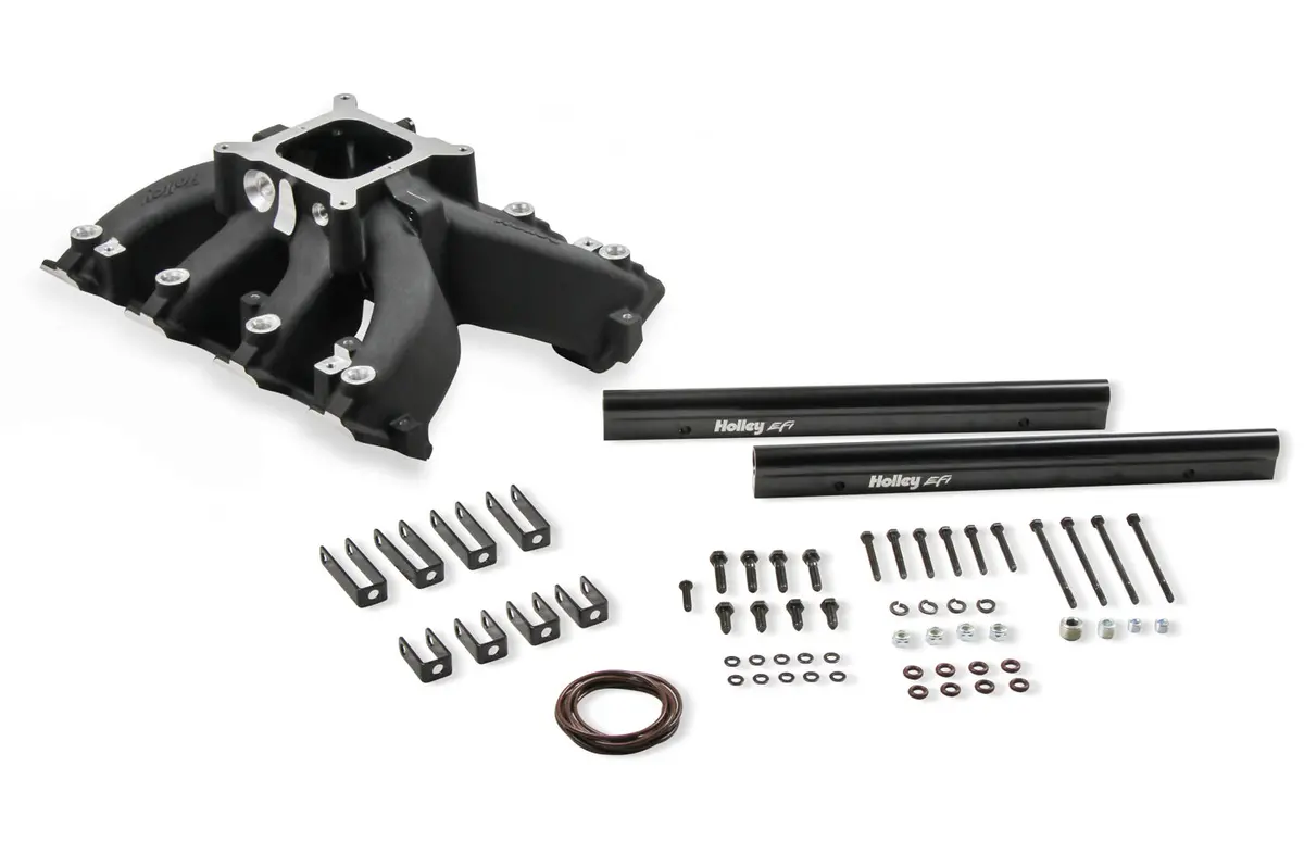 Holley Efi Ls3/L92 Split Single Plane Race Intake Manifold Black Finish 1