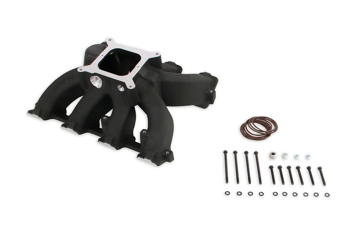 Holley Ls3/L92 Split Single Plane Race Intake Manifold Black Finish 1