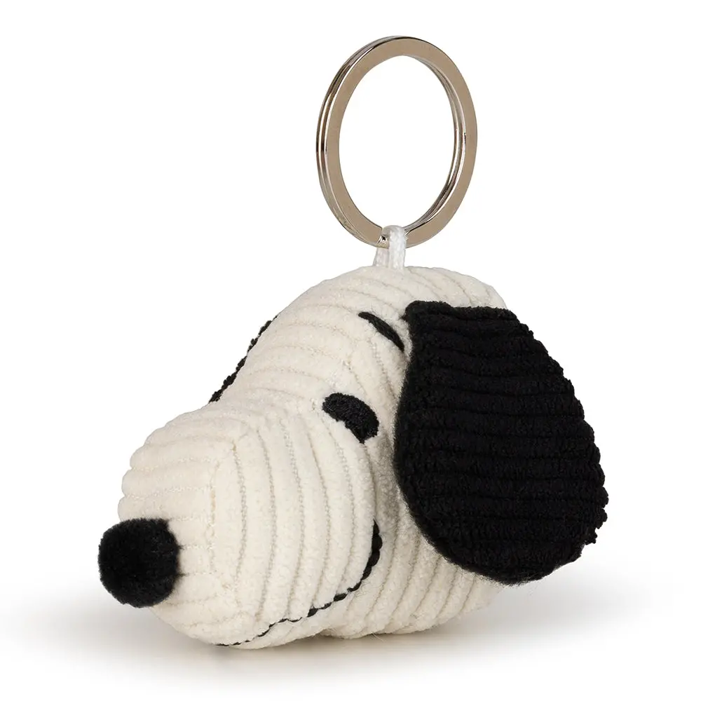 Snoopy Head Corduroy Cream Keychain 1