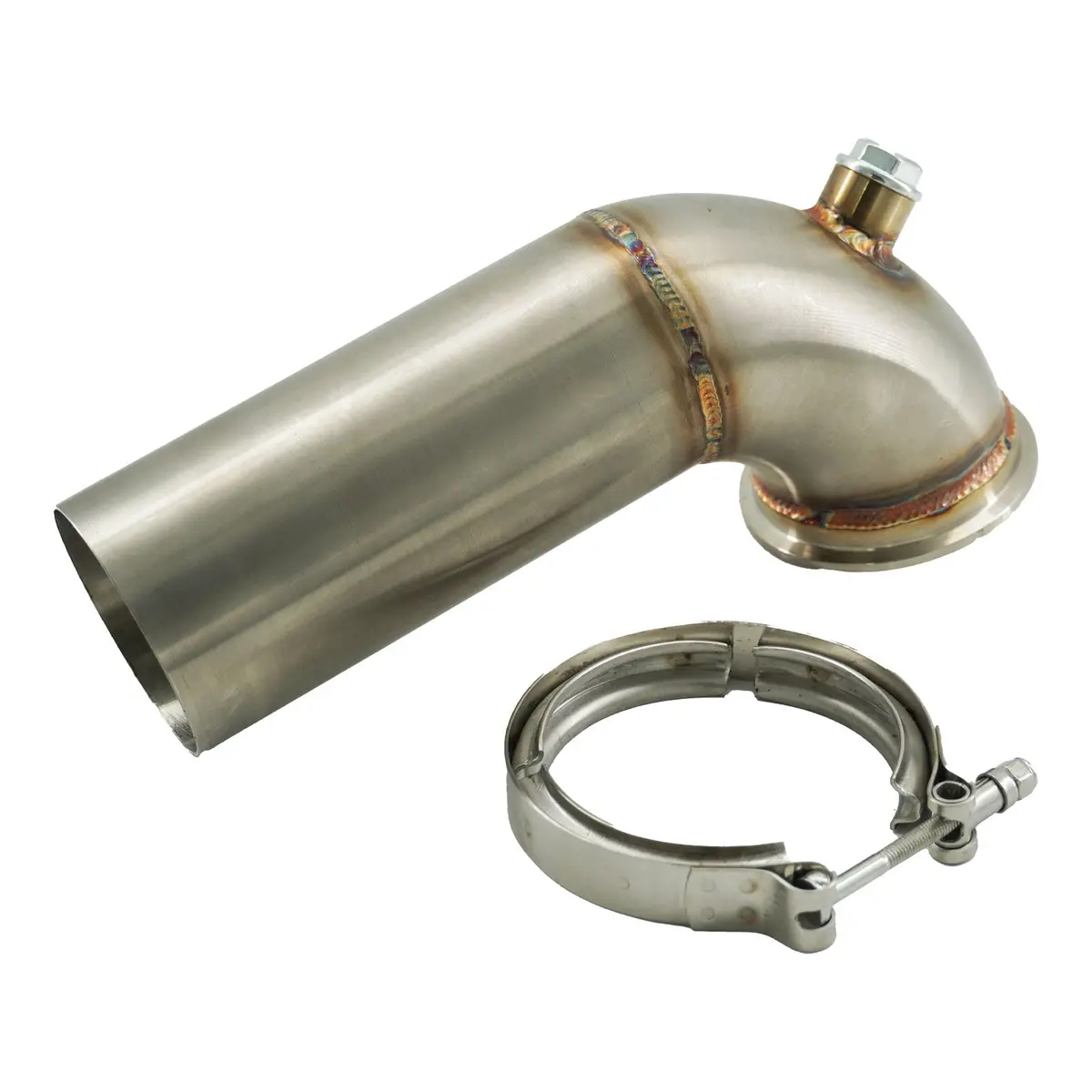 3" Downpipe V Band Turbo 304 Stainless 90 3.55 Inch/90Mm Od Exhaust Flange O2 Bung Garrett Turbo 1