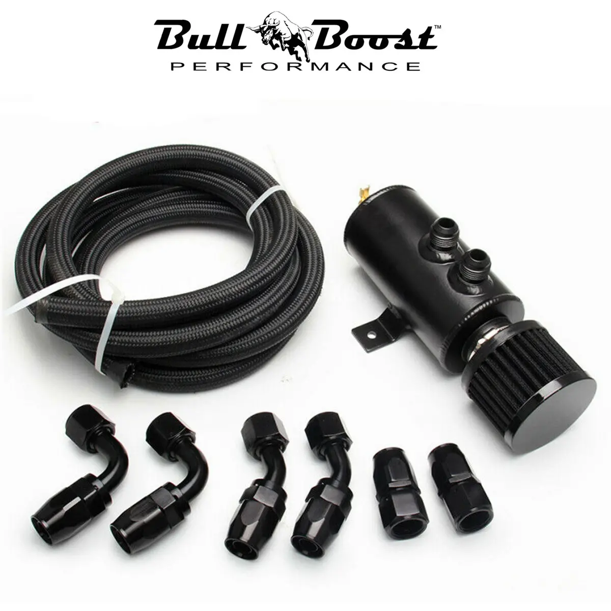 Universal Performance Oil Catch Can 2 Port -10An Breather 750Ml Baffle Tank 1