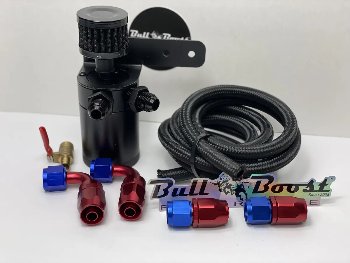 8An Performance Oil Catch Can 2Port -8An + Mounting Bracket Kit + Filter 1