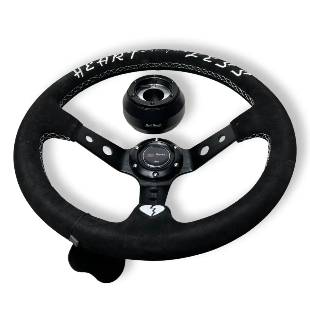 Suede Deep Dish Steering Wheel + Short Hub Adapter Kit For Toyota Camry Corolla 1