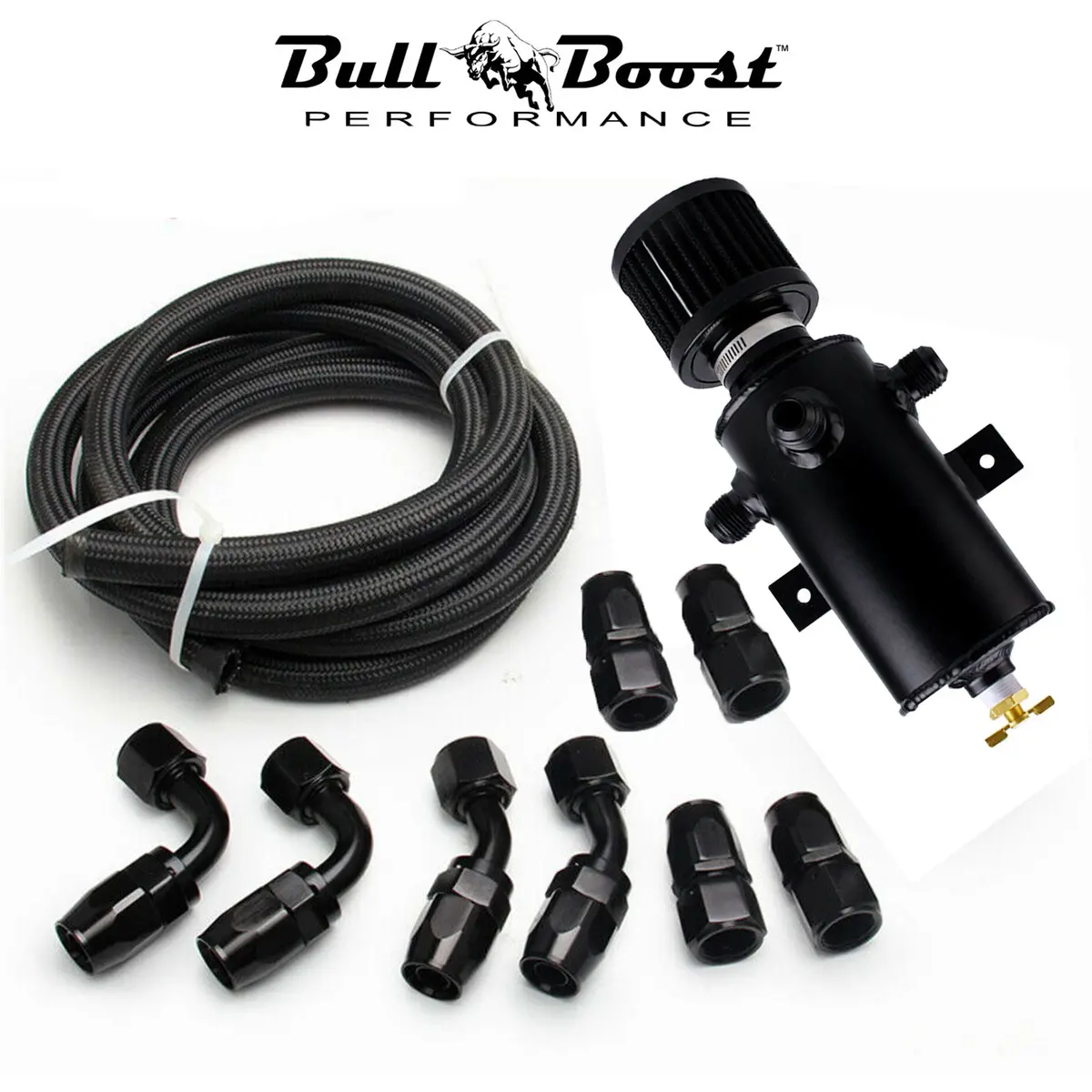 Universal Performance Oil Catch Can 3 Port -10An Breather 750Ml Baffle Tank 1