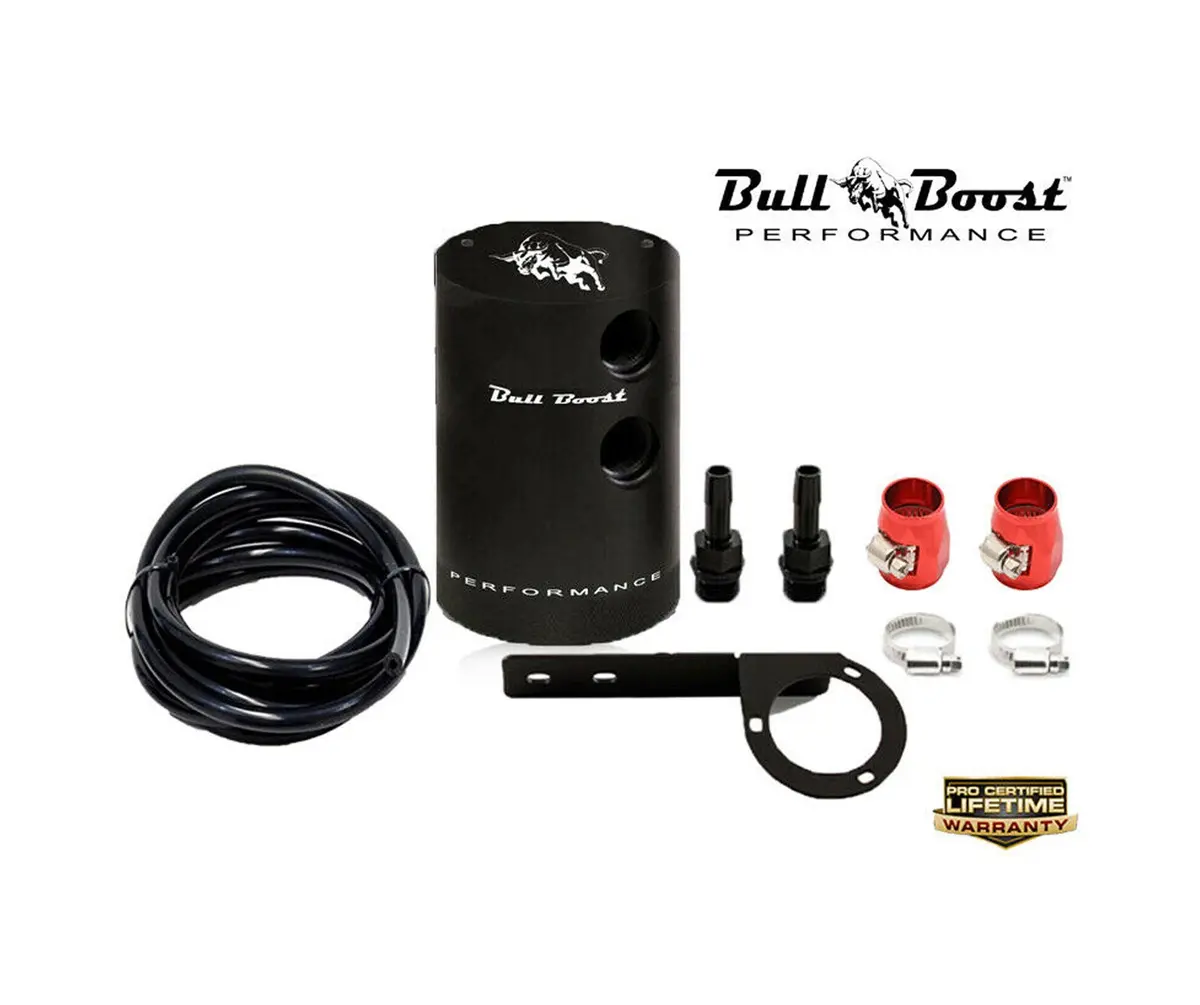 Black Micron Filtered Baffled Oil Catch Can System Kit 1