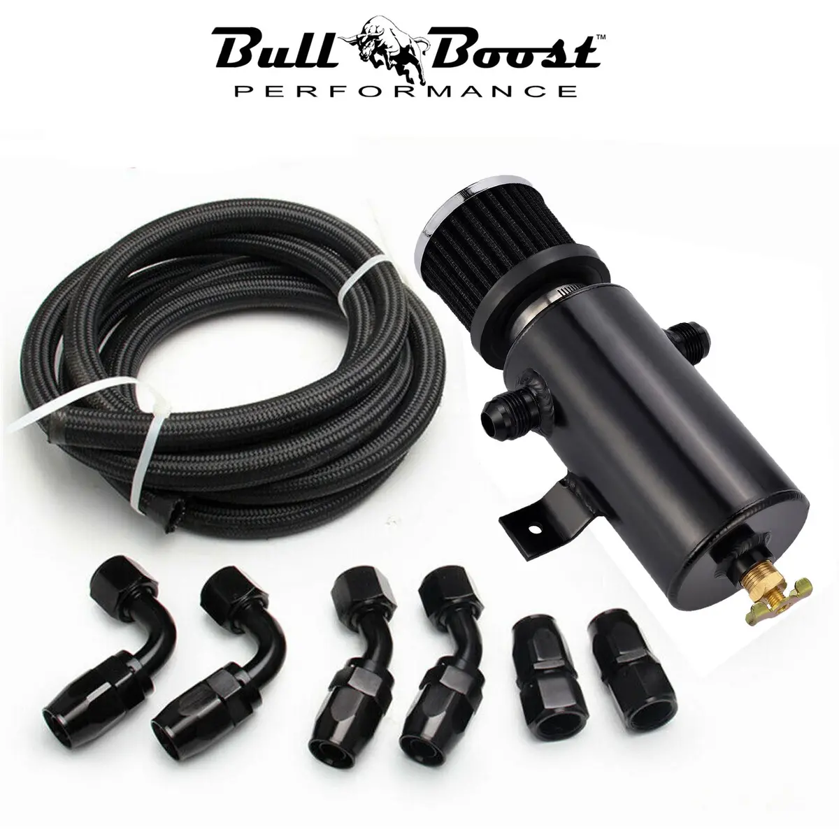 Universal Performance Oil Catch Can 2 Port -10An Breather 750Ml Baffle Tank 1