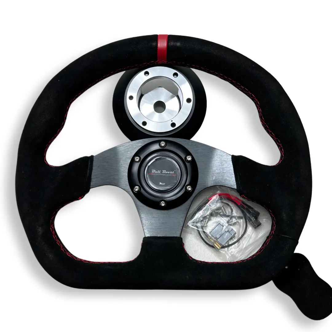 G35 G37 Suede Steering Wheel + Quick Release Short Hub Adapter 1