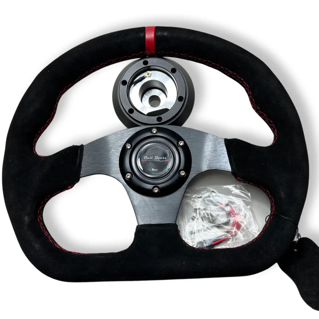 Suede Steering Wheel + Short Hub Adapter Kit For Toyota Camry Corolla Tacoma 1