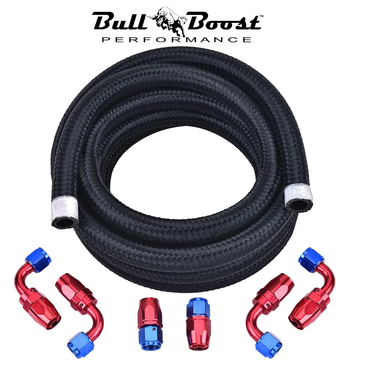 -6 An Braided 3-8 Fuel Line Oil-Gas-Fuel Hose Line Aluminum Hose End Fitting 1