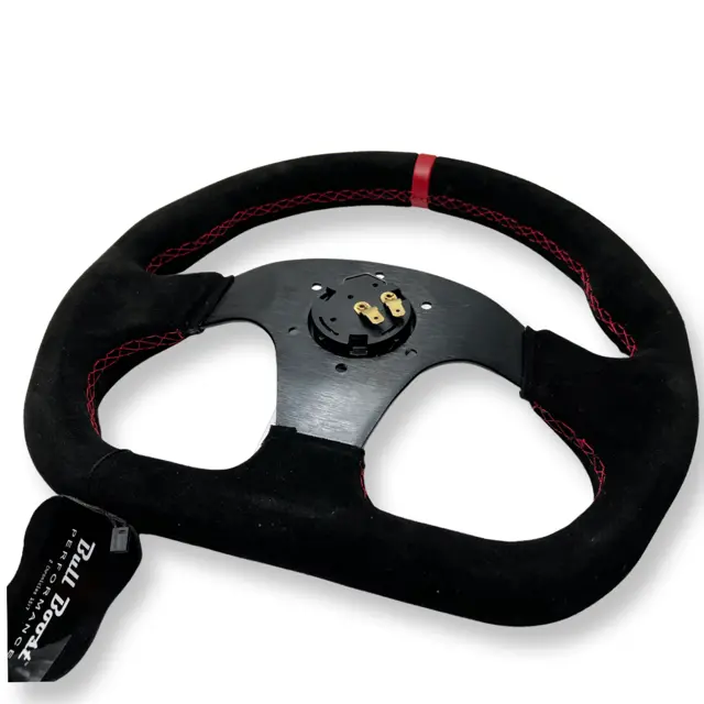 G35 G37 Suede Steering Wheel + Quick Release Short Hub Adapter 2