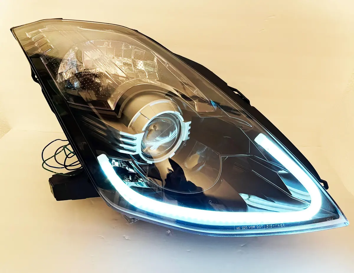 Led Depo Pair Bi-Xenon Black Projector Headlights Dot/Sae For 2003-2009 Nissan 350Z 1