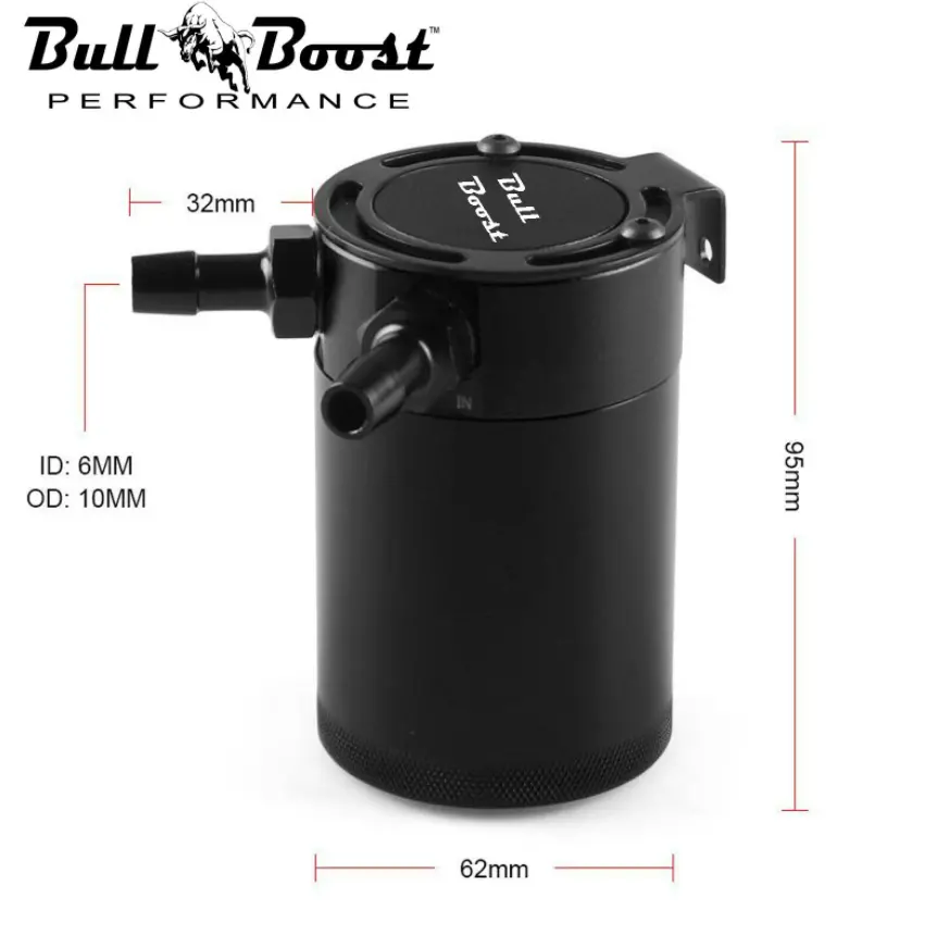 Billet Aluminum Baffled Oil Catch Can Reservoir Tank Racing 2-Port 1