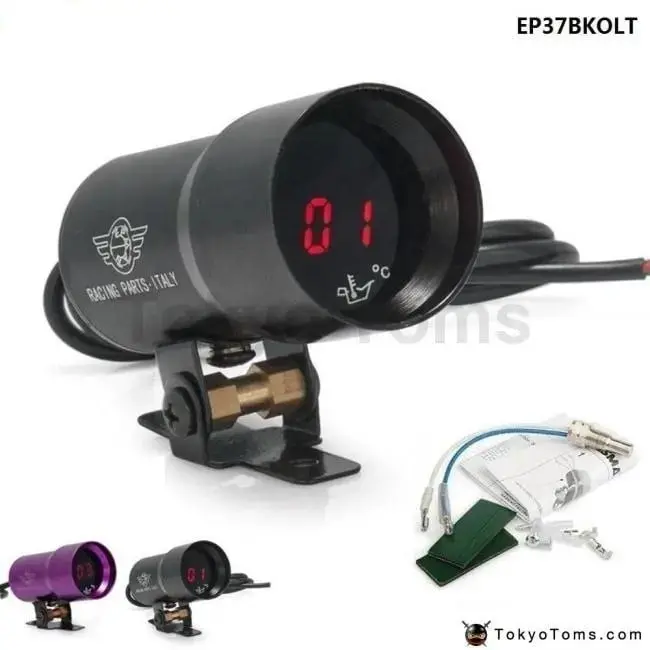 37Mm-Compact Micro Digital Smoked Lens Oil Temperature Gauge 1
