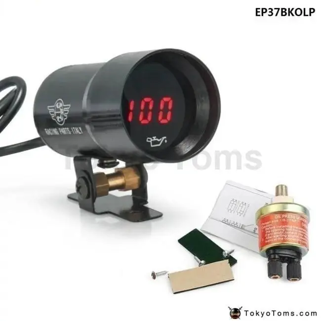 37Mm Micro Digital Smoked Oil Pressure Gauge Universal 1