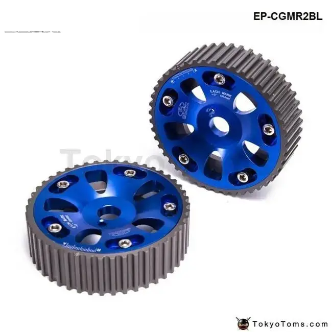 Toyota Celica / Mr2 / 3S-Gte Adjustable 2 Piece Aluminium Camshaft Cam Gear 2Pcs Blue 1
