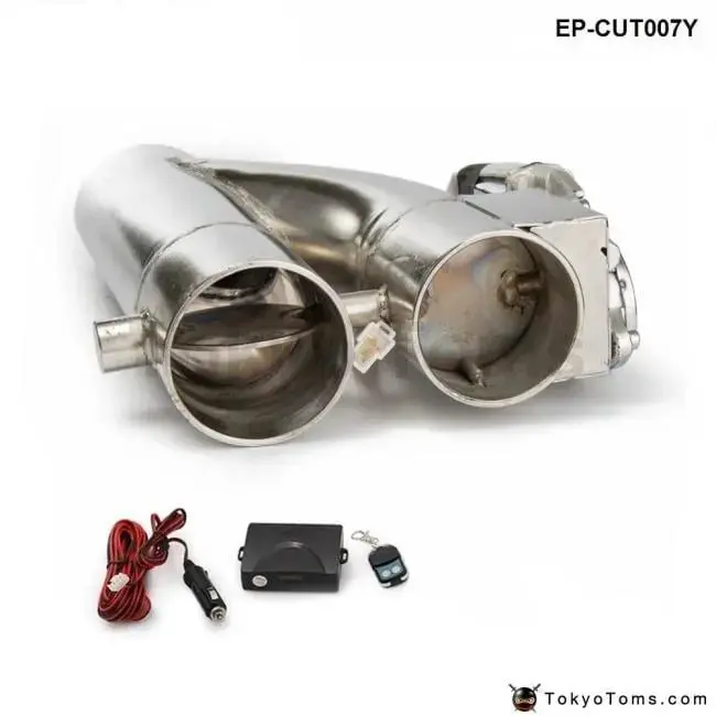 Patented Product 2.5" / 3" Electric Exhaust Downpipe Cutout E-Cut Out Dual-Valve Controller Remote Kit 1