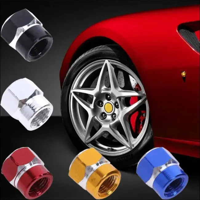 4 Pcs Universal Aluminum Hexagonal Valve Caps 1