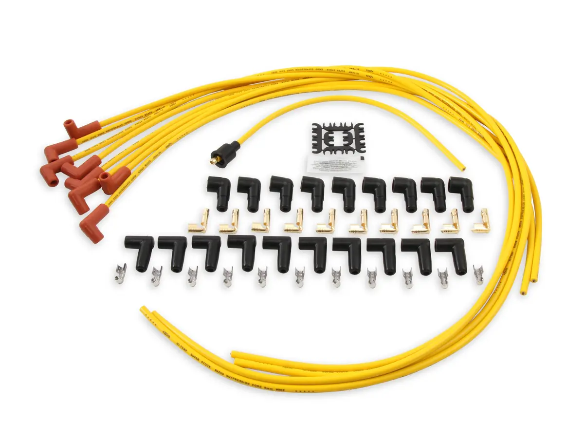 Accel Spark Plug Wires 8Mm - Yellow 90 Degree Boot With Yellow Wires 1
