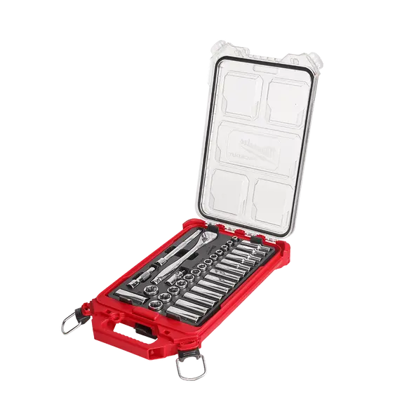 Milwaukee 32 Piece Packout 3/8" Ratchet & Socket Set 1