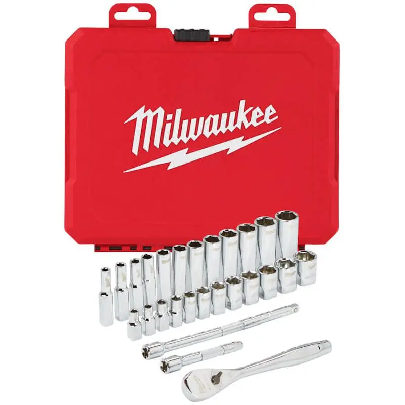 Milwaukee 28 Piece 1/4" Drive Metric Ratchet & Socket Set 1