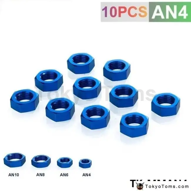 4An An4 An-4 Bulkhead Blue Aluminum Anodized Nut Sealing Locking Fitting Adapter Tk-Mman4 1