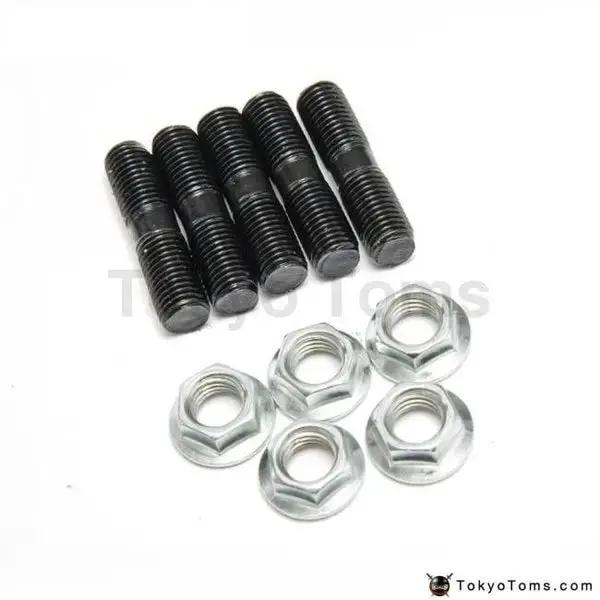 5 X Turbo Stud & Lock Nut Kit M10x1.25 Mm For Subaru Td04l, Td05h Turbo L:40 Mm 1