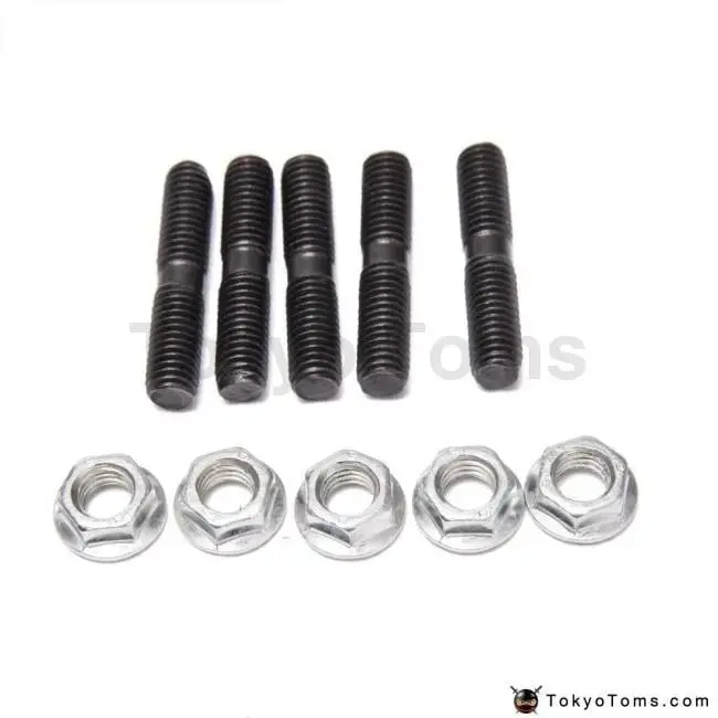 5 X Turbo Stud & Lock Nut Kit M8x1.25 For Nissan Turbo Garrett Gt25 Gt28 T28 1