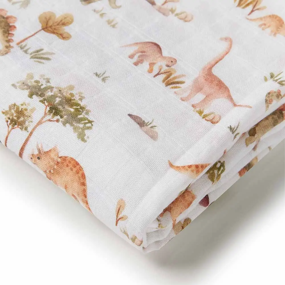 Organic Muslin Wrap - Dino 1