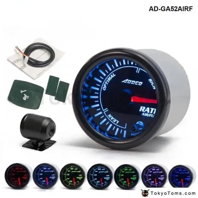 52Mm 7 Colors Universal  Car Auto Air Fuel Ratio Gauge 1
