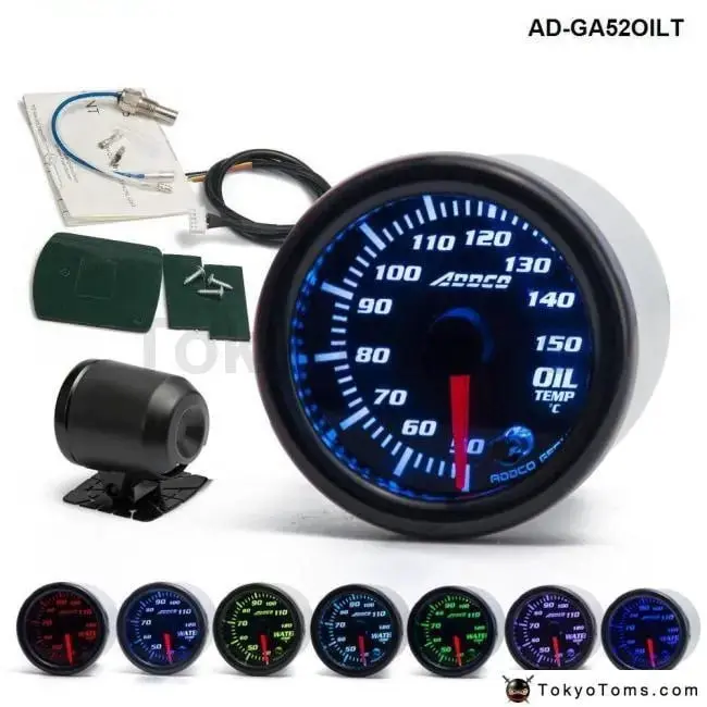 52Mm 7 Colors Universal Oil Temp Gauge 1