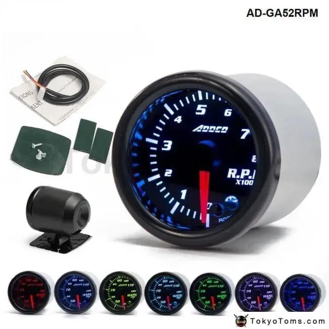 52Mm 7 Colors Universal Tachometer Gauge 1