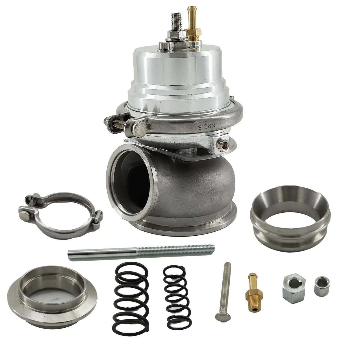 Universal External 12-Psi Stubby 60Mm Turbo/Charger V-Band Wastegate Wg W/Spring 1