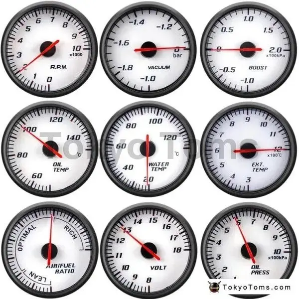 60Mm Tokyo Tom's White Face Gauges 1