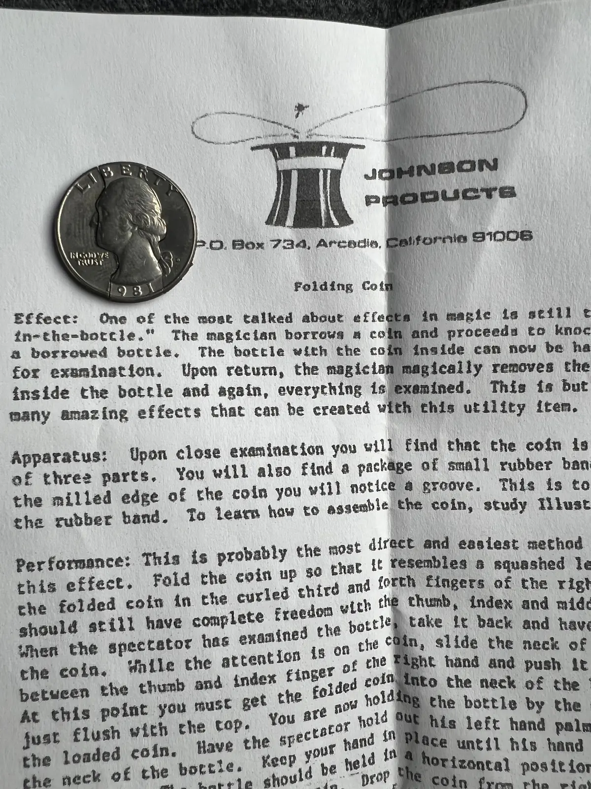 Johnson Folding Coin 1