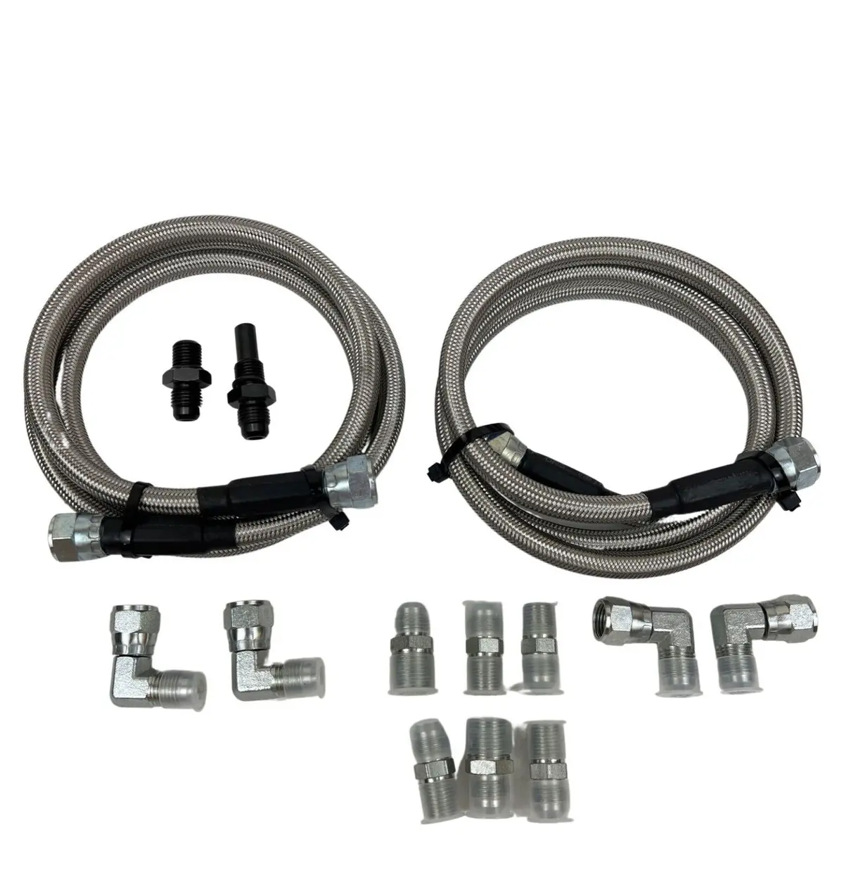 Flexible Ss Braided Transmission Cooler Hose Line For Gm Chevy 1996 & Newer 4L80e 1