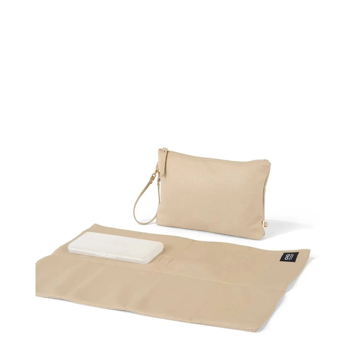 Nappy Changing Pouch - Oat Vegan Leather 1
