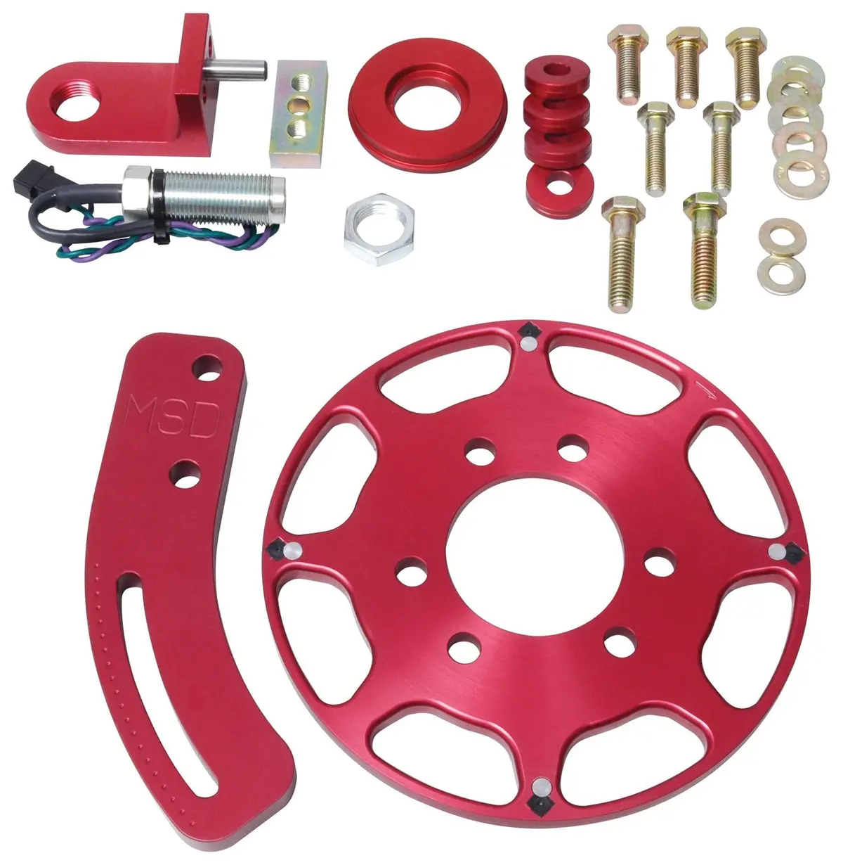 Msd-8610 - Msd Flying Magnet 7” Diameter “Red” Crank Trigger Wheel Kit For A Small Block Chevy 1