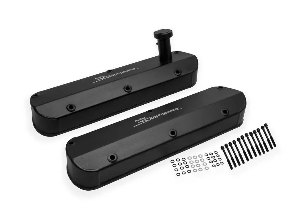 Holley Sniper Sbf Valve Covers Tall Fabricated Black Finish 1