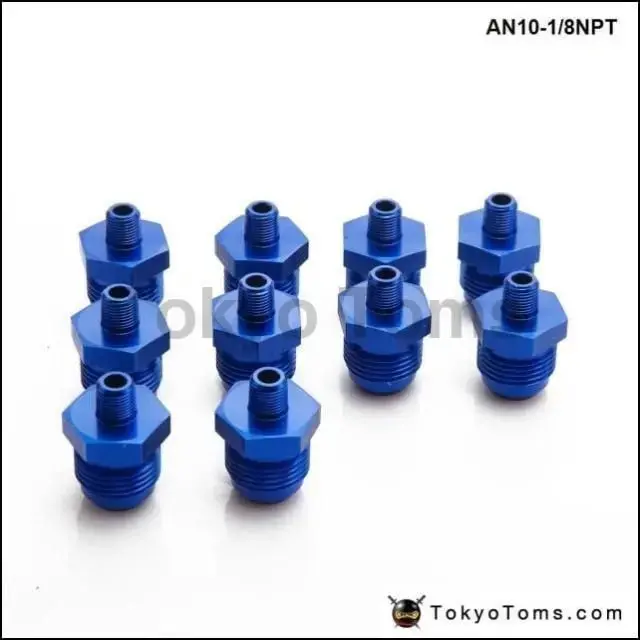 10Pcs/Lot  Straight 10An An10 To 1/8 Npt Pipe Fitting Performance Adaptor Male Tank Thread An10-1/8Npt 1