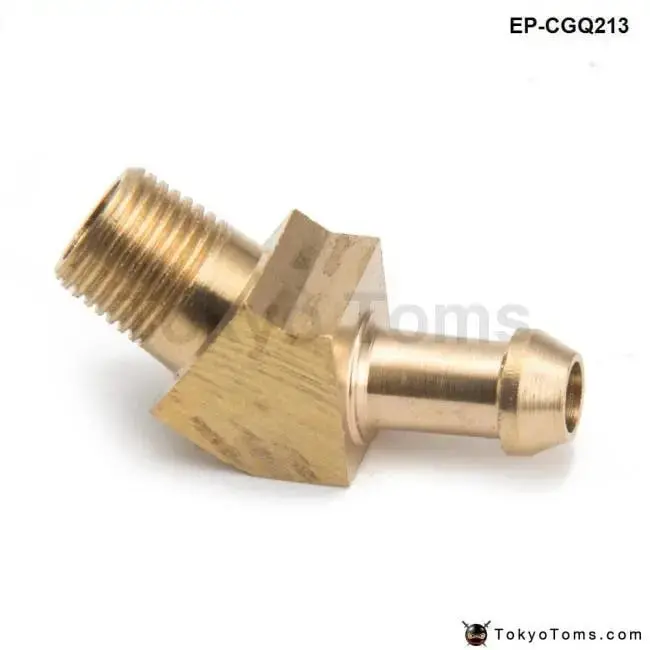 45 Degree Elbow 1/8" Hose Fitting Air ,Oil, Gas ,Fuel Hose Turbocharger Compressor Brass Boost 1