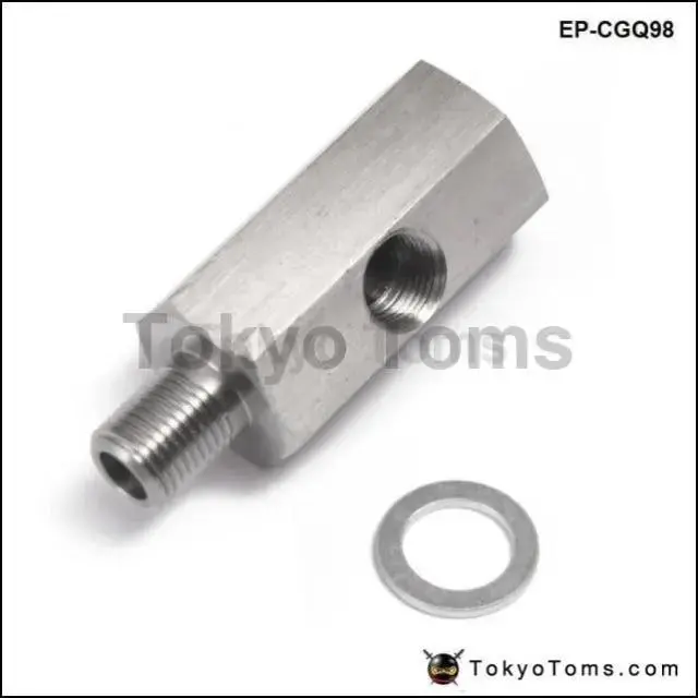 1/8'' Npt Oil Pressure Sensor Tee To Npt Adapter Turbo Supply Feed Line Gauge 1