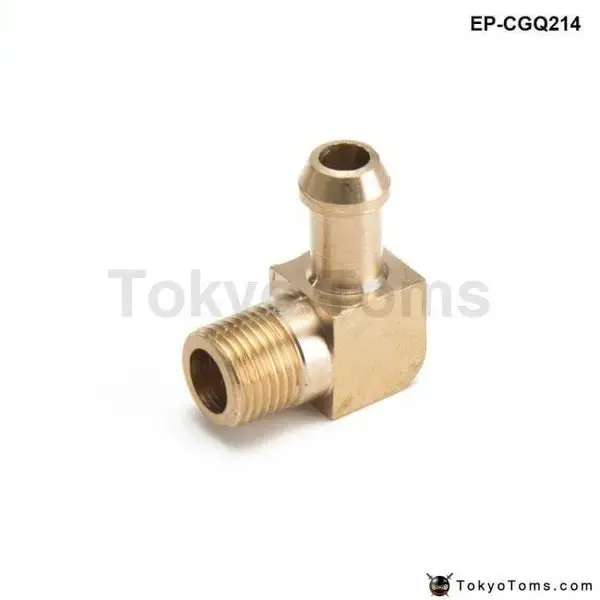 Brass Boost Hose Barb To Male Thread 90 Degree Elbow Fitting For Garrett T2 T3 Turbo 1/8"Male Npt 90 Degree 1