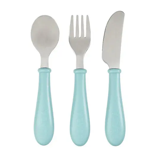 Stainless Steel Training Cutlery 3 Piece Set - Light Blue 1