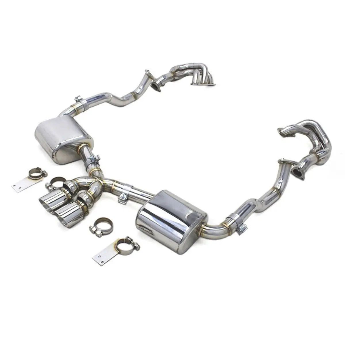Stainless Valved Catback Exhaust For Porsche Boxster S Cayman S 987.2 2.7L 1