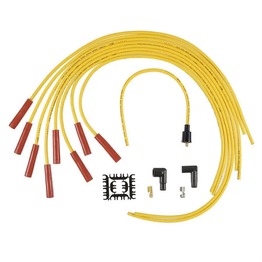 Accel Spark Plug Wires - Orange Straight Boots With Yellow Wires 1