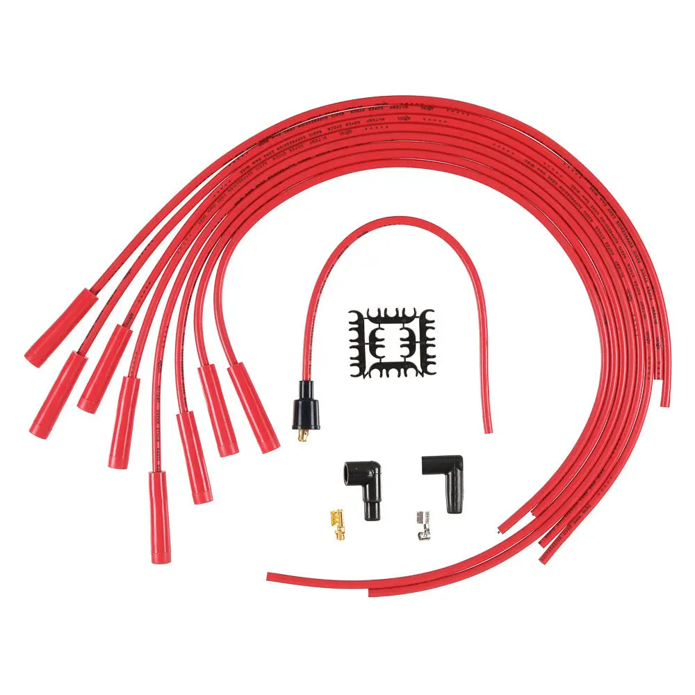 Accel Spark Plug Wires - Red Straight Boots With Red Wires 1